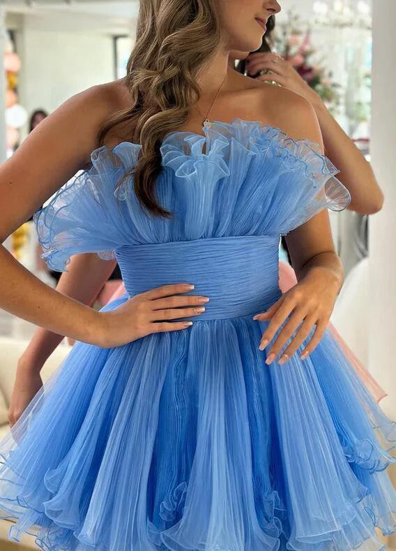 Short Strapless Homecoming Dresses SYH92 by vivymakudress