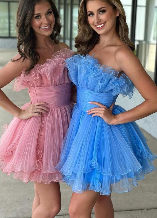 Short Strapless Homecoming Dresses SYH92 by vivymakudress