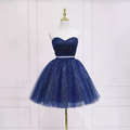 Cute Blue Shiny Short Homecoming Dress s47 by simplepromdress