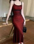 Vintage Satin Tulle Spaghetti Straps Prom Dress Evening Dress Y8471 by simplepromdress