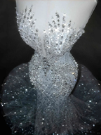 Romantic White Tulle Sequin Beaded Mermaid Wedding Dress,Long Prom Evening Dress Y8667 by simplepromdress