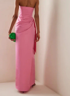 Elegant Strapless Pink Floor Length Prom Dress Evening Dress Y8406 by simplepromdress