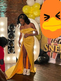 Elegant Off The Shoulder Yellow Evening Dress 16th Birthday Outfit Y7244 by simplepromdress
