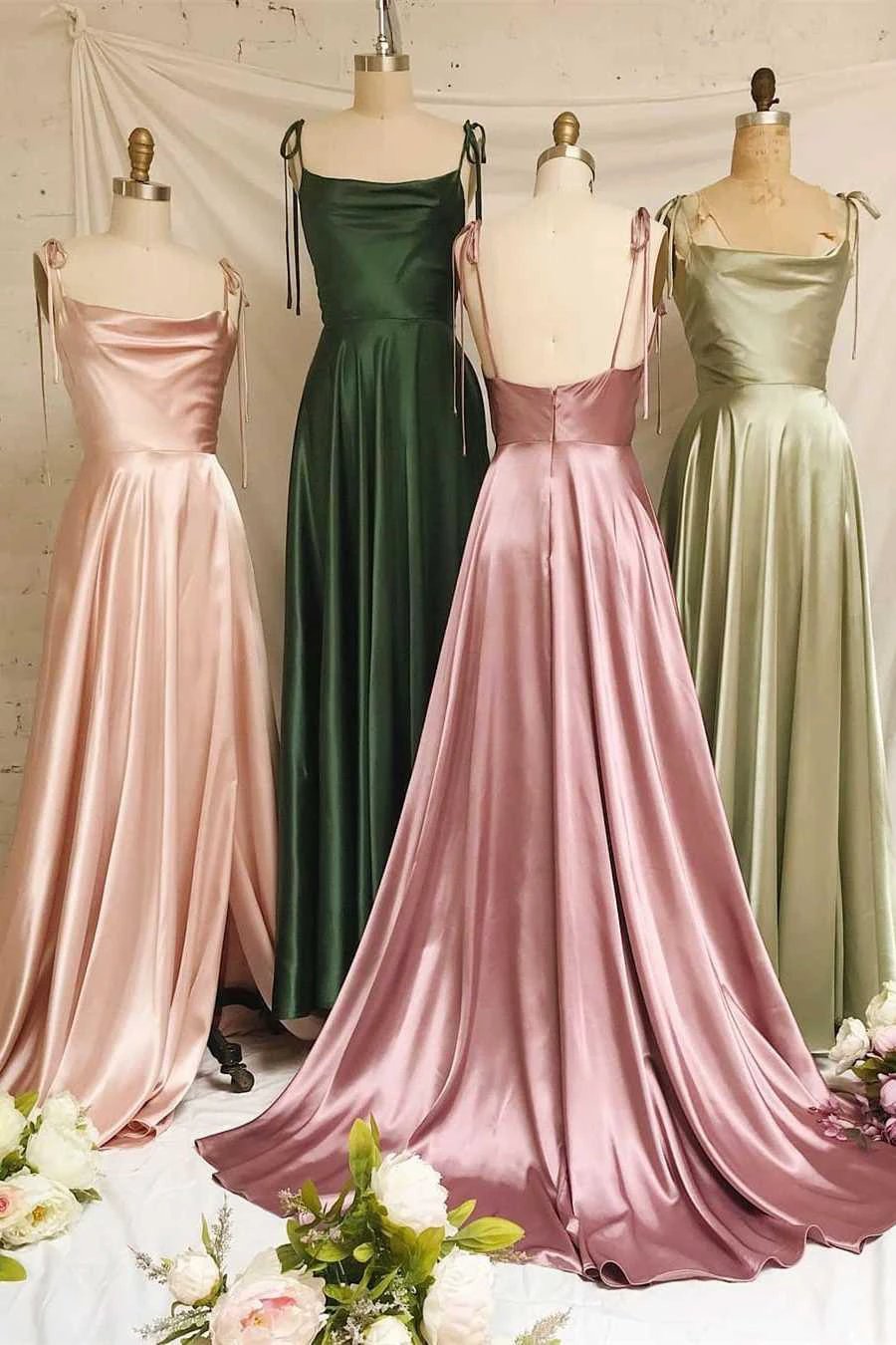 Sweet A-line Cowl Neck Silk Long Prom Dress by KissProm