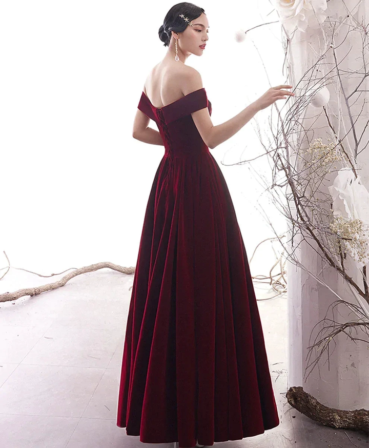 Simple Burgundy Long Prom Dress Burgundy Evening Dress Y1428 by simplepromdress