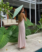 Classy Spaghetti Straps Pink Backless Evening Dress Long Prom Dress Y8293 by simplepromdress