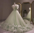 Sage Green Tulle Ball Gown , Sweet 16 Dress, Sage Green Quinceanera Dress Y2335 by simplepromdress