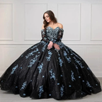 Unique Black and Light Blue Quinceanera Dress Princess Dress Sweet 16 Dress Ball Gown Y4319 by simplepromdress