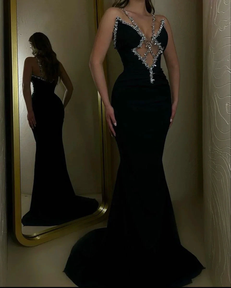 Black Mermaid Long Prom Dress Black Evening Dress Y2858 by simplepromdress