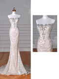 Sparkly Strapless Tulle Sequins Mermaid Prom Dress Long Evening Dress Y8616 by simplepromdress