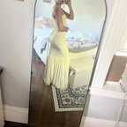 Cute Yellow Strapless Chiffon Ruffles Evening Dress Mermaid Prom Dress Y7896 by simplepromdress