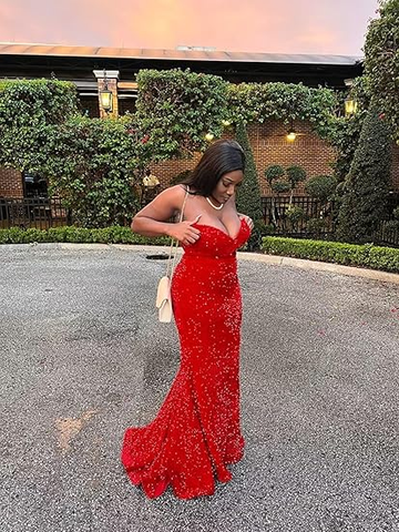 Glitter Royal Blue Mermaid Prom Dress Royal Blue Evening Dress Y5629