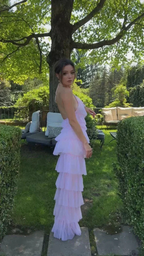 Sexy Halter Pink Layered Long Prom Evening Dresses,Chic Formal Gown Y1586 by simplepromdress