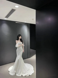 Simple Mermaid Wedding Dress,Bridal Gown with Train Y7200 by simplepromdress