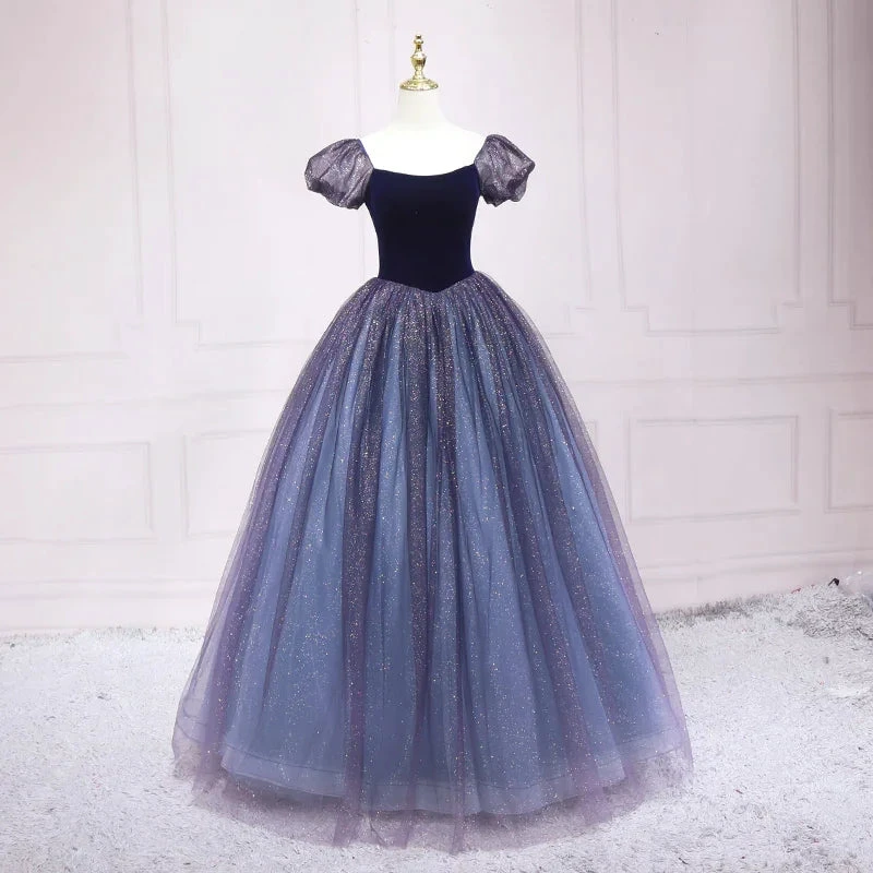 Starry Sky Blue Princess Evening Dress A-line Evening Dress s03 by simplepromdress
