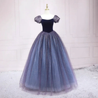 Starry Sky Blue Princess Evening Dress A-line Evening Dress s03 by simplepromdress