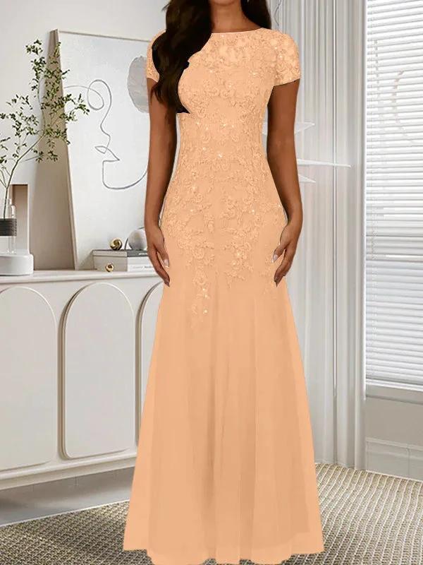 Dark Navy Mermaid Scoop Sequins Tulle Dress by Dreamylily