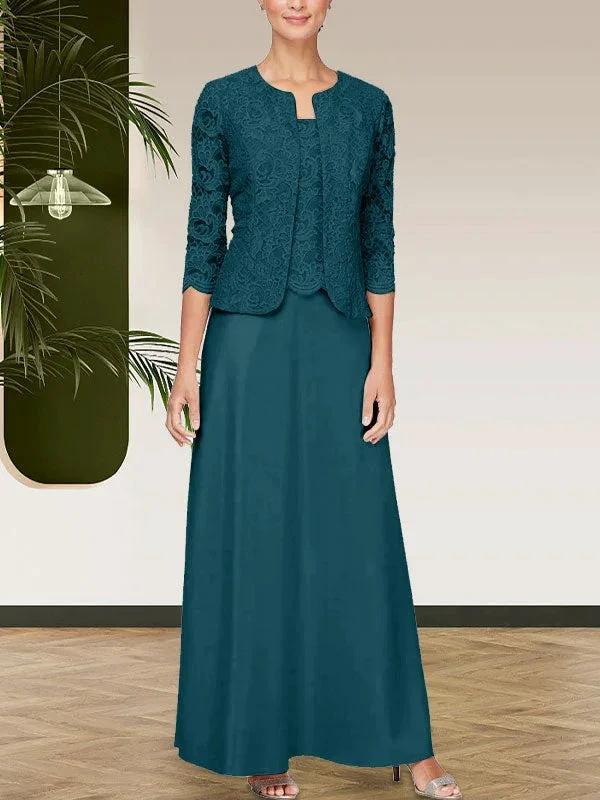 Glitter Lace & Satin Skirt Jacket Dress with Open Jacket by Dreamylily