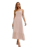 Numbersea Spaghetti Strap Chiffon Bridesmaid Dress Ankle Length Formal A Line Cocktail Party Homecoming Dress for Juniors SEA28028 by numbersea