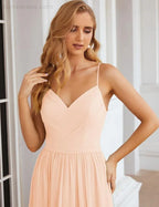 Numbersea Spaghetti-Träger Brautjungfernkleider Lange formelle Party- und Ballkleider 28060 