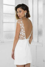 Perfect White Short Bridal Party Dress Lace Homecoming Dress PD456 by pgmdress