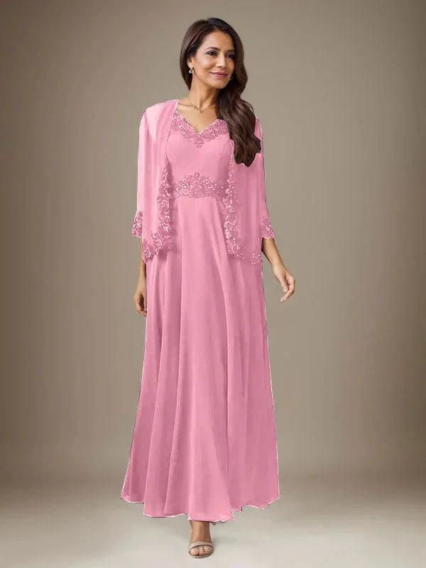 Plum A-Line Sequins Chiffon Dress by Dreamylily