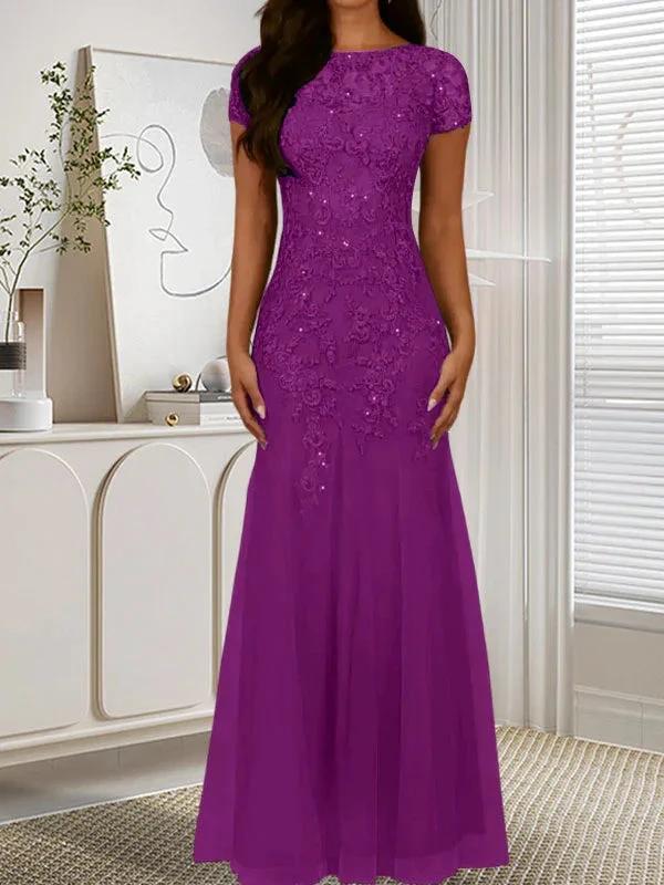 Dark Navy Mermaid Scoop Sequins Tulle Dress by Dreamylily
