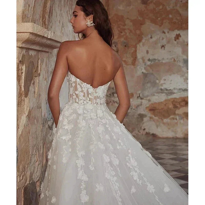 Pretty Gorgeous Off Shoulder Sleeveless Court Train Mermaid Wedding Dresses Romantic Sweetheart Princess Bridal Gown Customize by payinti