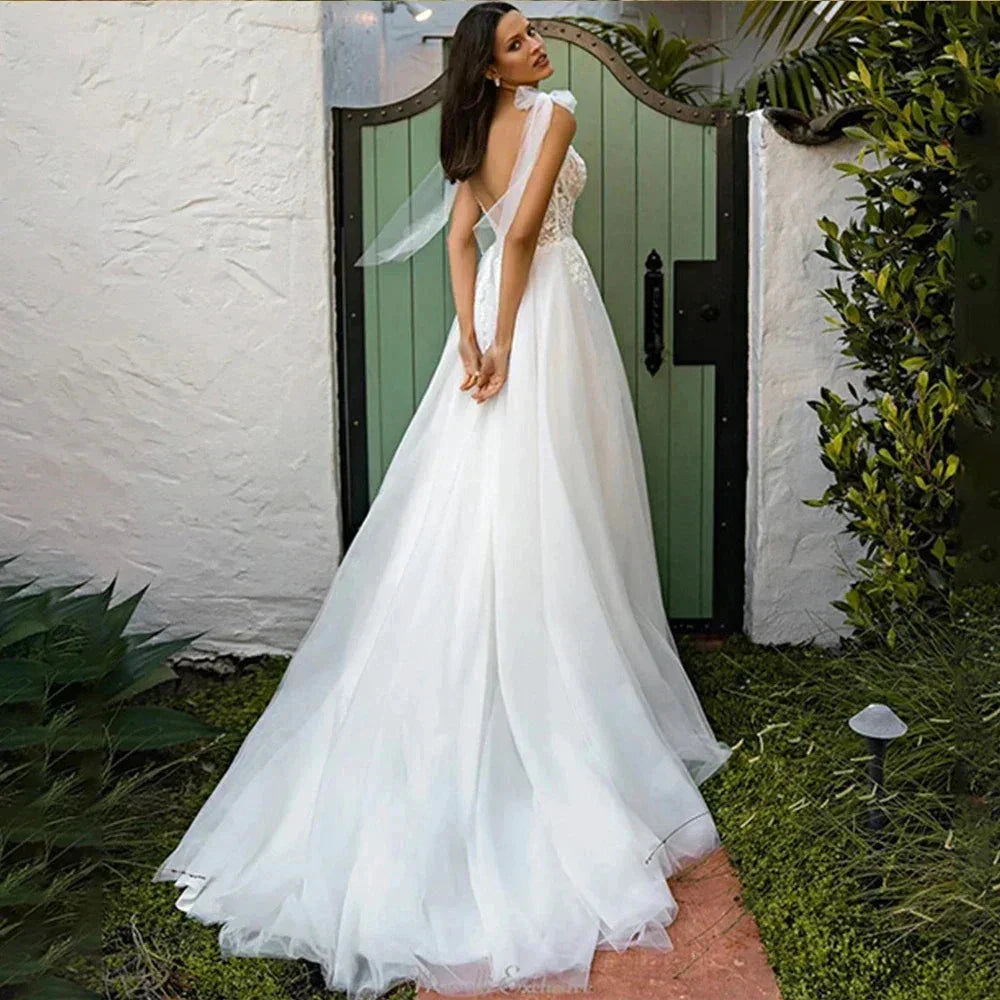 Pretty Sexy Backless Mermaid Square Neck Wedding Dresses Off Shoulder Sleeveless Boho Bridal Gowns With Train Bride Dresses 2023 by payinti