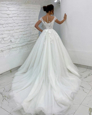 Prinzessin Brautkleider Off Schulter 3D Spitze Applique Damen Ärmelloses Boho Brautkleider Vestido De Novia Custom 2023 Mariée 