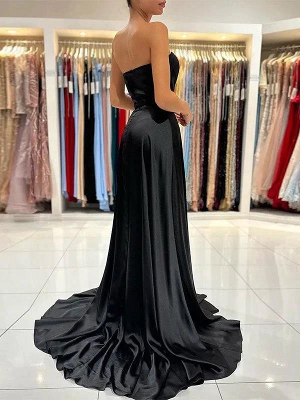 Satin Ruched Sweetheart Prom Dresses SYP137 by vivymakudress