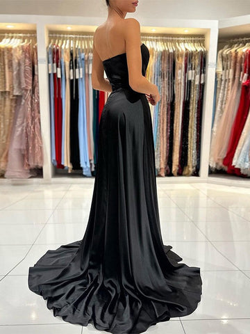 Vestidos de fiesta de satén fruncido con escote corazón SYP137 