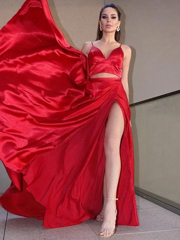 Brush Train Two Piece Prom Dresses SYP129 by vivymakudress