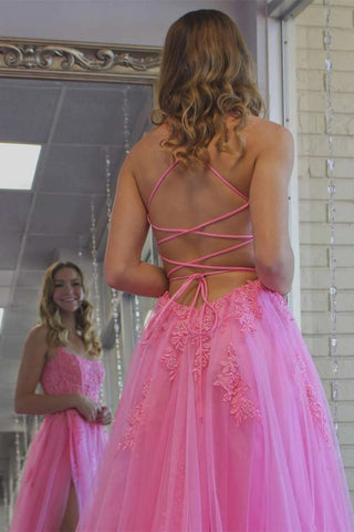 Gelbes Ballkleid mit Applikationen und Schlitz SYP97