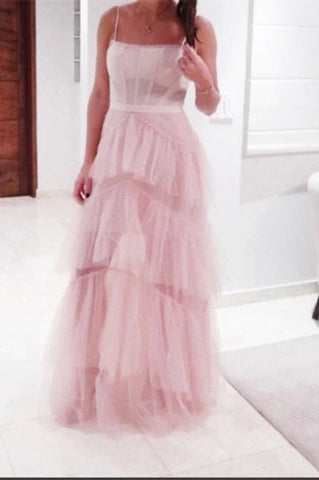 Prinzessinnen-Ballkleid aus gestuftem Tüll in Pink SYP103