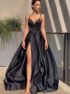 Princess Satin Sleeveless Ruffles Straps Dresses SYP126 by vivymakudress