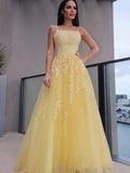 Spaghetti Straps Applique Prom Dresses SYP134 by vivymakudress