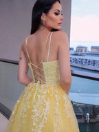 Spaghetti Straps Applique Prom Dresses SYP134 by vivymakudress