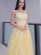 Spaghetti Straps Applique Prom Dresses SYP134 by vivymakudress