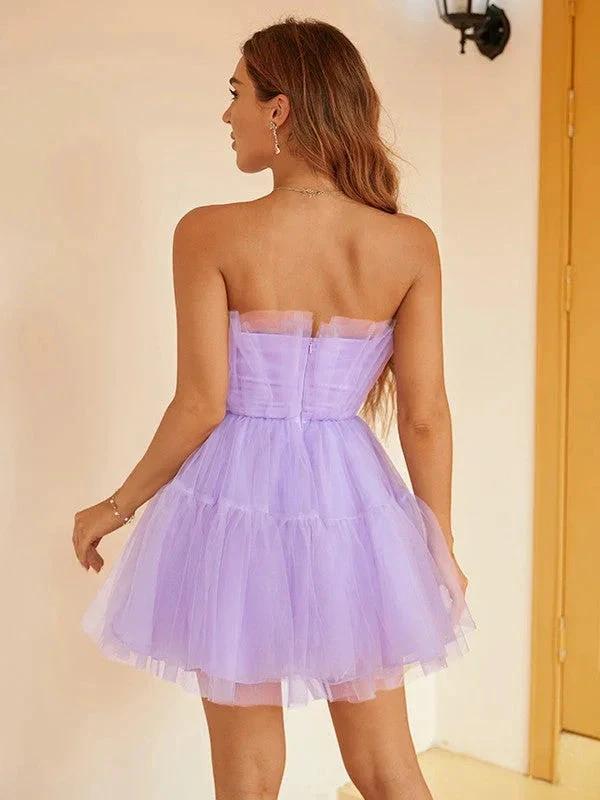 Tulle Ruffles Short dress Sleeveless Mini Dresses SYH65 by vivymakudress