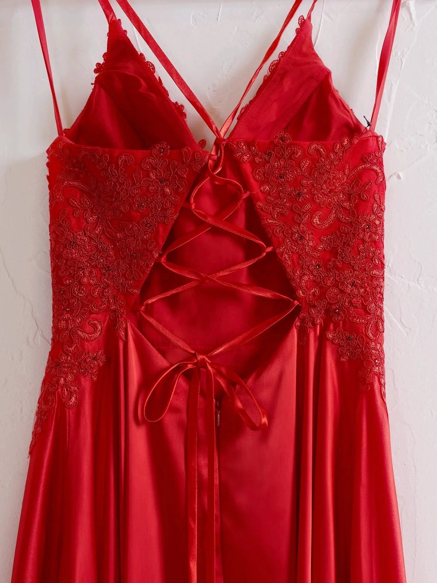 Sunnderly A-line Spaghetti Straps Corset Back Prom Dress With Split by KissProm
