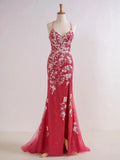 Elizabell | Mermaid V Neck Long Prom Dress with Appliques Beading by KissProm
