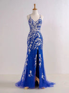 Elizabell | Mermaid V Neck Long Prom Dress with Appliques Beading by KissProm