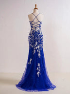 Elizabell | Mermaid V Neck Long Prom Dress with Appliques Beading by KissProm