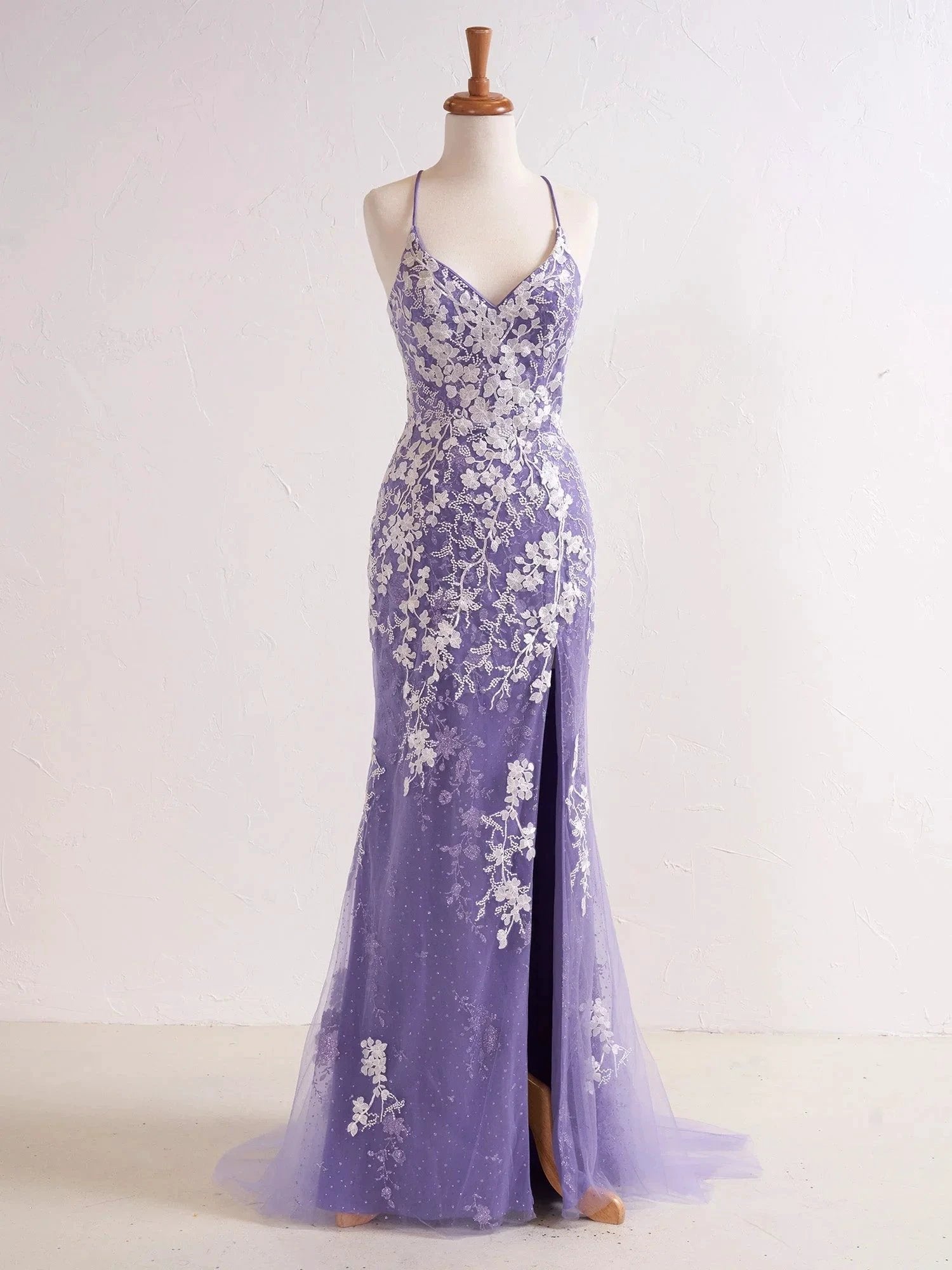 Elizabell | Mermaid V Neck Long Prom Dress with Appliques Beading by KissProm
