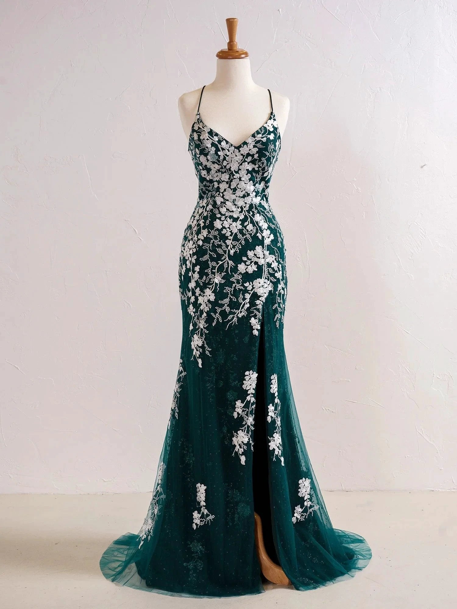 Elizabell | Mermaid V Neck Long Prom Dress with Appliques Beading by KissProm