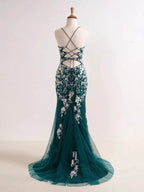 Elizabell | Mermaid V Neck Long Prom Dress with Appliques Beading by KissProm