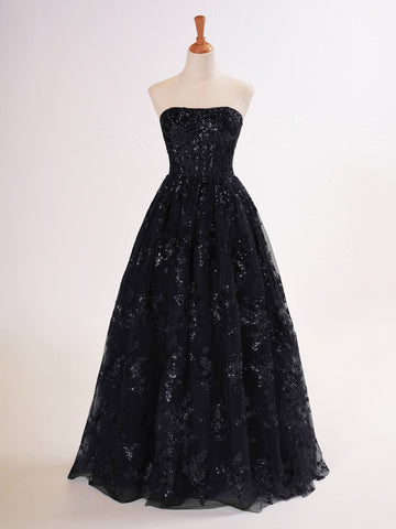 Zara | Vestido de fiesta largo de encaje con lentejuelas y bolsillos, corte A