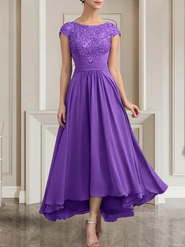 A-line Scoop Floor-Length Lace Chiffon Mother of the Bride Dress With Sequins by Dreamylily