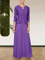 Glitter Lace & Satin Skirt Jacket Dress with Open Jacket by Dreamylily